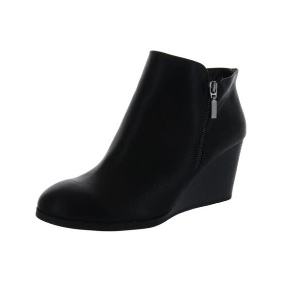 STYLE & COMPANY Womens Black Zipper Accent Wynonaa Wedge Zip-Up Booties 6 M